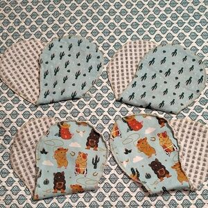 Set Of 4 Burp Clothes Western Cowboy Mouse And Cactus